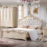 卧室欧式床白色 法式公主床 单双人真皮床 1.5/1.8米婚床成人床