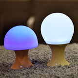 时尚创意迷你七彩蘑菇LED小台灯学生宿舍卧室户外礼品可充电台灯
