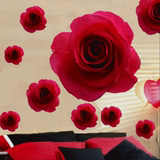 玫瑰花纸创意时尚玻璃贴画卧室温馨客厅电视背景墙画贴纸特价