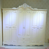 六门衣柜超大250厘米整体橱卧室柜象牙白色法式欧式实木包安装