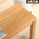 维莎日式纯实木长椅原木橡木长条凳吃饭椅简约现代长凳餐厅家具