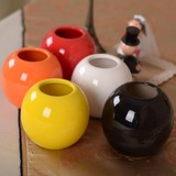 多色陶瓷圆球花瓶现代创意装饰品书桌陶瓷工艺品办公室艺术摆件批