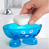 浴室卡通可爱小人沥水透明塑料肥皂盒 创意糖果色香皂盒 沥水皂盒
