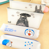 一件包邮 日韩可爱龙猫 叮当猫果冻胶笔袋 卡通大容量学生文具盒