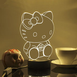 魔尚创意正品3D立体LED灯 hello Kitty大白卡通礼品台灯生日礼物