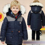 韩国原单儿童秋冬棉衣外套 男童棉服连帽外套