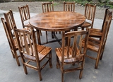 檀梨坊 中式仿古实木大圆桌1.5米1.6米2米2.5米圆台实木家具组合