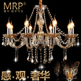 琥珀玫瑰MPR欧式蜡烛水晶吊灯卧室灯简欧现代奢华大厅别墅复式楼