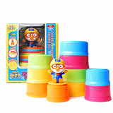 韩国pororo小企鹅玩具 儿童叠叠乐玩具 亲子游戏益智积木叠叠乐杯