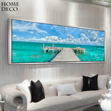 地中海风景北欧风格现代装饰画餐厅挂画海洋卧室单幅床头有框画