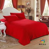 纯棉老粗布床单单件婚庆大红色加厚床单定做枕套被罩1.5床1.8床