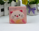 特价精油皂创意儿童卡通洁肤皂猫脸香皂手工皂美白保湿补水肥皂