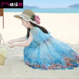 童装2016夏装新款女童韩版连衣裙儿童中大童波西米亚度假沙滩长裙