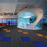 华德 色彩现代潮流方块毯办公室休息会议室拼块拼接地毯PVC底