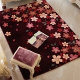 田园樱花粉色茶几地毯绒面地毯客厅茶几地毯卧室床边毯1.5*2米