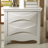 白色实木橡木床头柜 韩式中式现代简约 整装卧室收纳储物柜床边柜