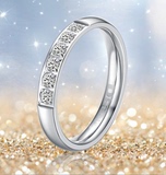 韩版女士戒指结婚钻戒仿真锆石简约时尚饰品钛钢尾戒小指指环表白