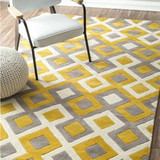 时尚格子宜家地毯客厅茶几沙发地毯卧室床边手工腈纶地毯满铺定制