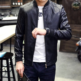 2016秋季男士休闲薄款皮衣外套男装韩版青年皮夹克修身上衣男外套
