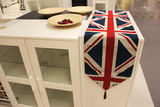 外贸zakka欧式奢华地中海中式美式红色英国米字旗棉麻桌旗桌布