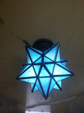 蓝色星星吸顶吊灯玄关卧室走廊过道灯儿童房星灯阳台灯具玻璃灯饰