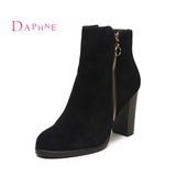 Daphne/达芙妮2015冬季时尚超高跟真皮马丁靴女短靴1015605339