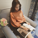 女装2016秋季新款韩版半高领打底显瘦针织衫宽松蝙蝠衫套头灯笼袖