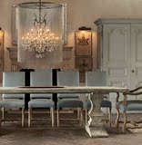 美式创意个性简约珠帘铁艺餐厅客厅卧室水晶吊灯