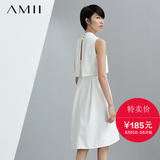 初上市价229元#Amii[极简主义] 夏新A字假两件背心连衣裙修身裙子