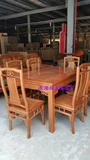 餐桌实木红木菠萝格木原木浅色长方形圆形伸缩折叠特价批发餐桌椅