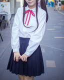 【现货】日本正统学生丸襟圆领幼稚园jk短袖 长袖衬衫 不透