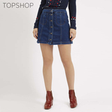 TOPSHOP2016春夏新款女士纯棉牛仔短裙排扣A字半身裙05R02JMDT
