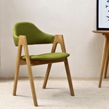实木餐椅  百分百纯实木家用简约橡木北欧靠背布书椅泰国椅新款
