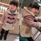正品童装女童冬装外套宝宝2015新款韩版儿童毛呢子大衣加绒加厚潮
