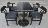 户外餐桌餐椅套件 铁艺休闲桌椅 酒吧桌椅组合 咖啡桌椅 长方形桌