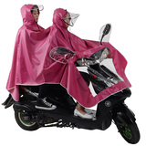 慧玲电动车摩托车双人加大母子情侣雨披透明面罩雨披加厚耐用雨衣