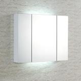 新款新款白色太空铝合金带灯镜柜卫生间浴室漱洗镜子柜储物柜镜箱