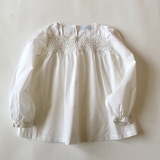 春装女童装 法系 高端白色纯棉长袖衬衫衬衣6-10岁 断码特价