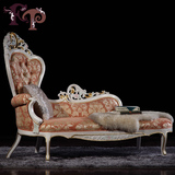 fp家居新品欧式古典实木雕花贵妃椅 法式彩绘贴金箔豪华贵妃床