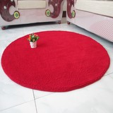 水洗短毛红色心形圆形雪尼尔地毯客厅床边卧室茶几婚房地毯地垫