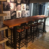 可定制loft铁艺实木长桌吧台桌星巴克桌椅咖啡厅桌酒吧餐桌高脚椅