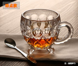 包邮水晶玻璃咖啡杯子欧式创意带把马克杯个性耐热茶杯家用牛奶杯