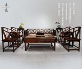 红木曲尺罗汉床组合 非洲酸枝沙发圈椅万字会所明清古典家具