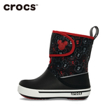 Crocs冬季雪地靴童鞋低筒短靴儿童圆头平跟保暖套脚靴子官方授权