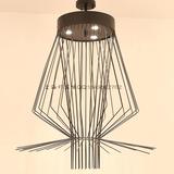 新中式铁艺鸟笼吸顶灯创意设计师鸟笼灯具茶楼会所工程定制吸顶灯
