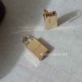 3KA 装饰小锁带标弹簧挂锁不用钥匙浅金色女包高档挂锁包邮