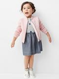 原价299 gap童装美国代购1-3-5岁女童春季夹棉外套纯色夹克474299