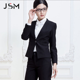 JSM杰士迈潮2016韩版一粒扣无领女式修身西装套装OL气质休闲正装
