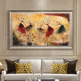欧式抽象画别墅酒店客厅装饰画纯手绘油画现代家居挂画 芭蕾舞