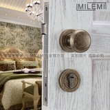 德国米莱米五金室内门锁美式执手锁欧式仿古铜色房门锁球形门把手